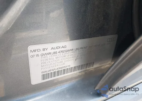 2016 Audi A4 2.0T Premium z USA, uszkodzony, nr VIN WAUAFAFL4GN005416